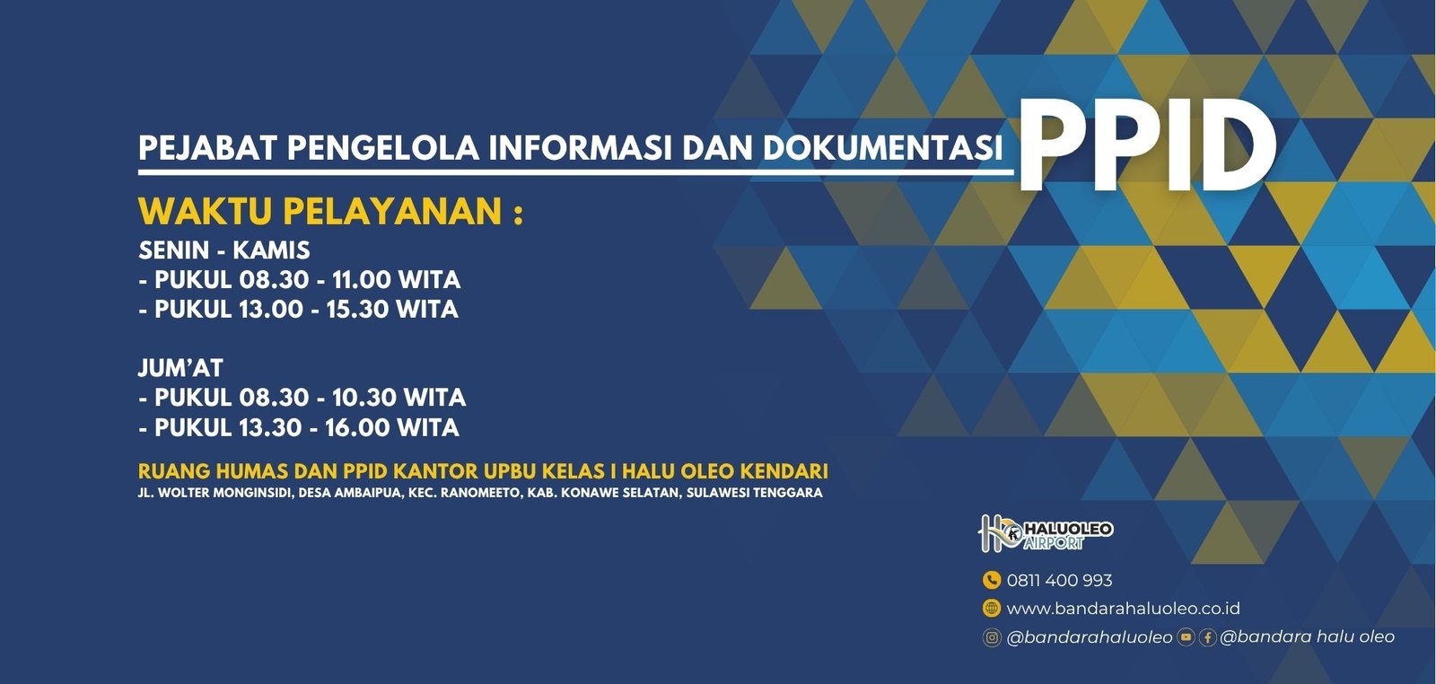 bandara-haluoleo-{"id":"9f2c4a01-a6d1-49e1-9dc9-2daa0c41098b","image":"6850cc79ed9f5.jpg","last_updated_by":"9c370806-2552-4772-822f-95df7510681f","created_at":"2025-06-17T02:01:30.000000Z","updated_at":"2025-10-15T03:25:33.000000Z","link":"https:\/\/ppid.bandarahaluoleo.co.id\/article\/pelayanan-ppid\/jadwal-pelayanan","is_category":0,"is_link":1,"post":null,"post_category":null}